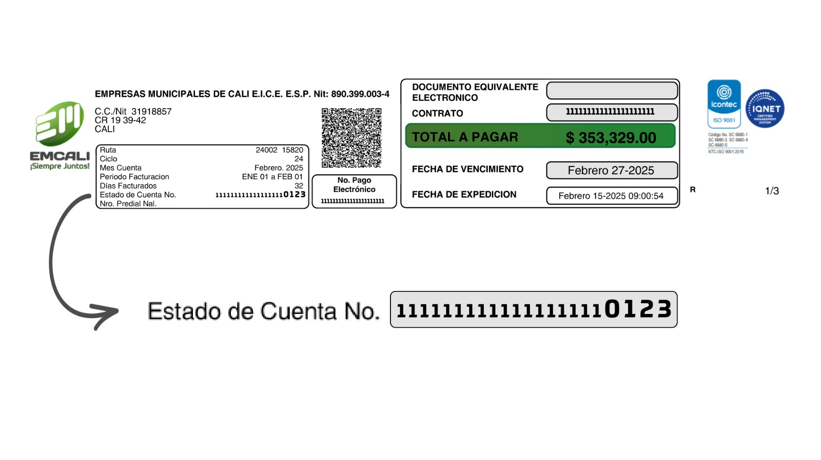 Donde encontrar los útimos 4 digitos de la cuenta