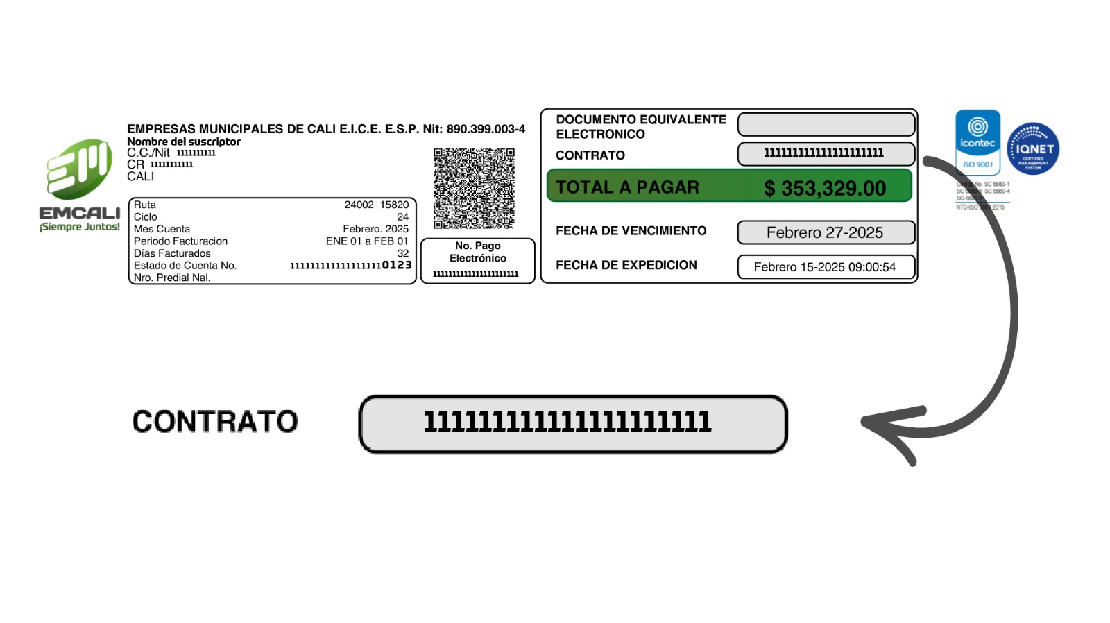 Donde encontrar el número de contrato